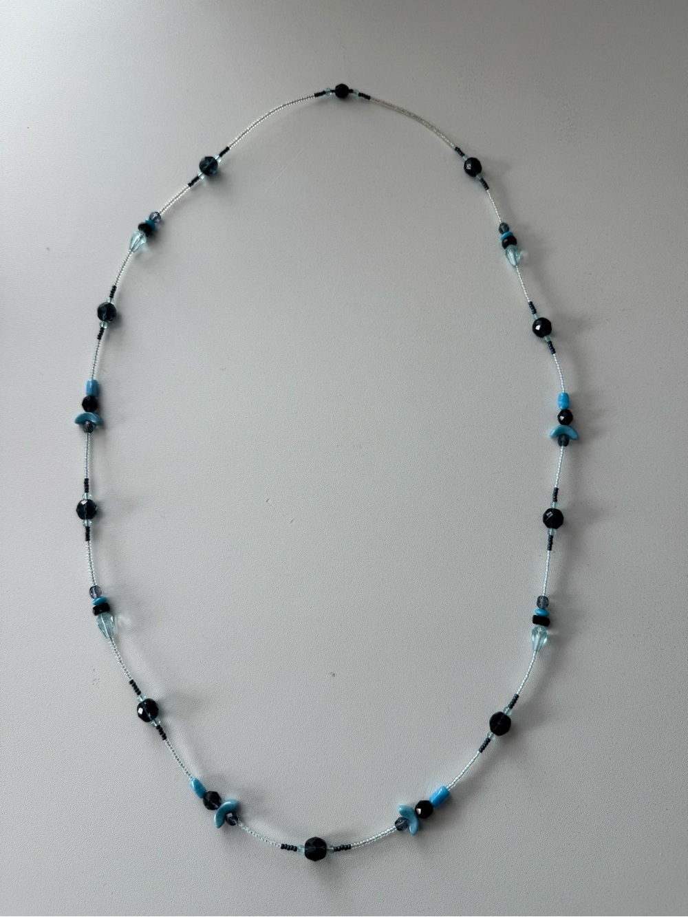 Blue Beaded Women's Necklace - Lightweight Strand